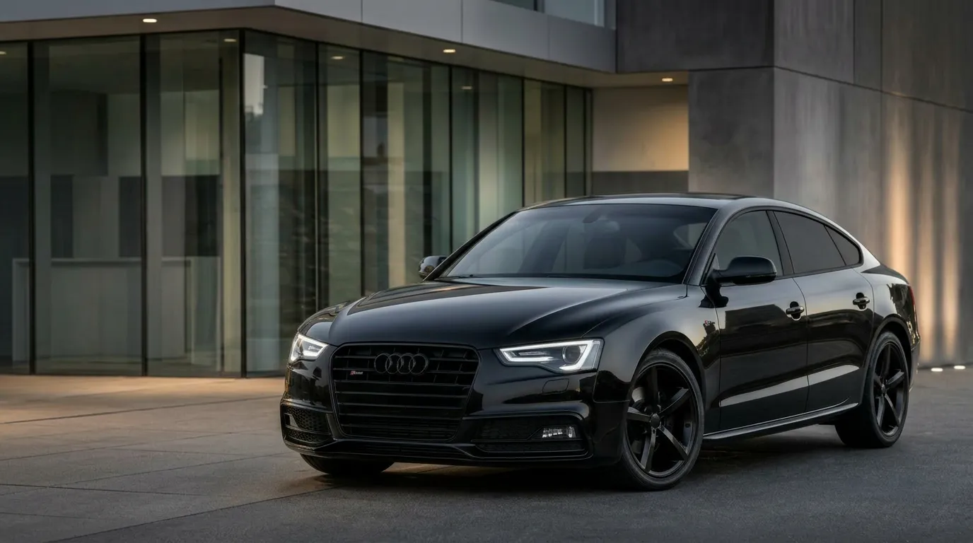 Audi A5 Sportback negru, fotografie profesionala automotive